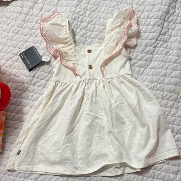 Modern Moments Cream Toddler Dress with Pink Trim - Picture 2 of 2